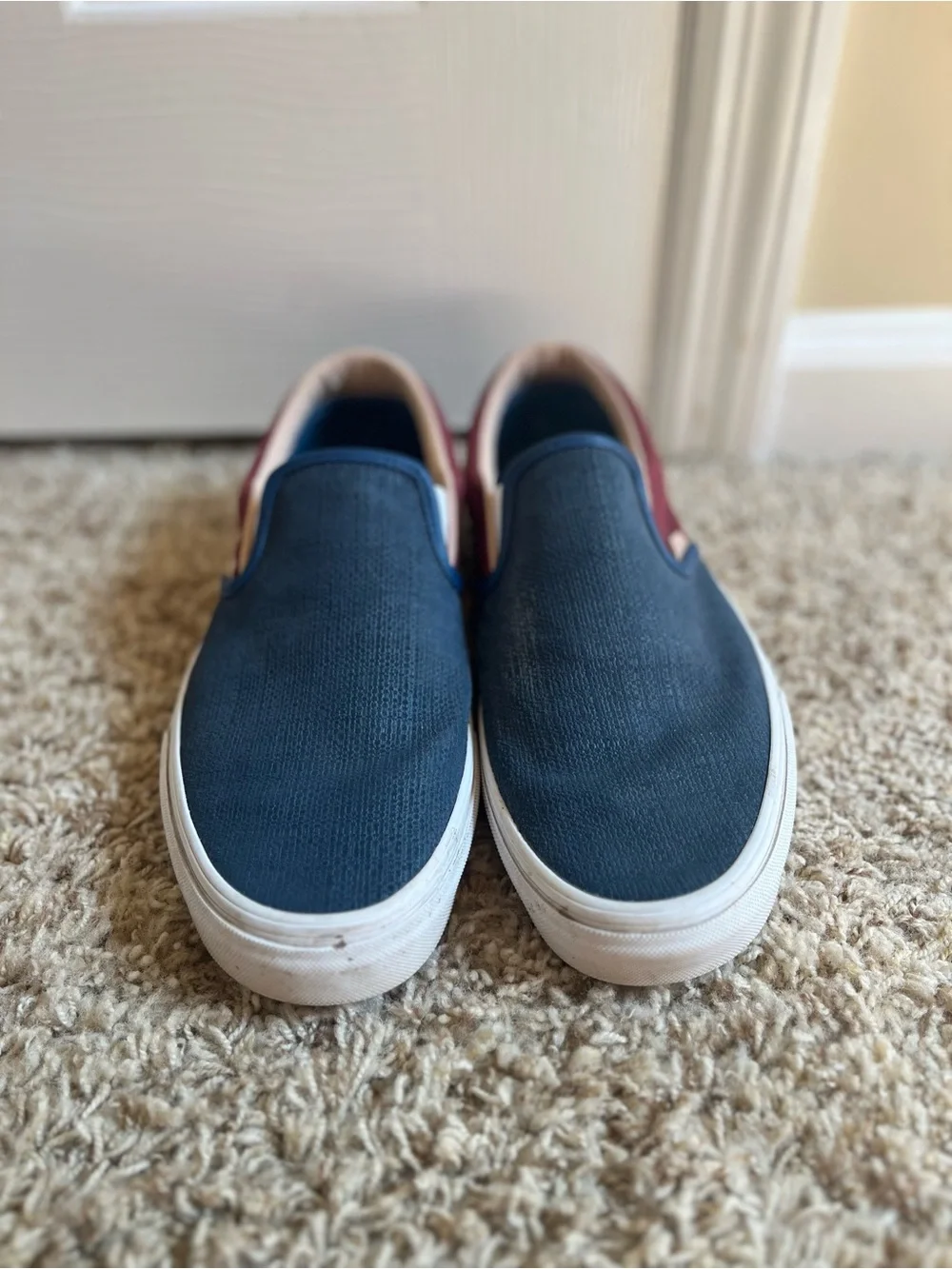 Vans Slip-On Loafers in Navy and Burgundy